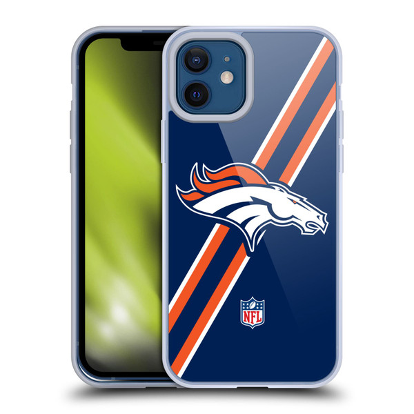 NFL Denver Broncos Logo Stripes Soft Gel Case for Apple iPhone 12 / iPhone 12 Pro