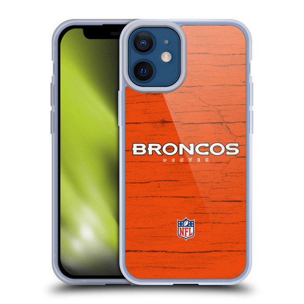 NFL Denver Broncos Logo Distressed Look Soft Gel Case for Apple iPhone 12 Mini