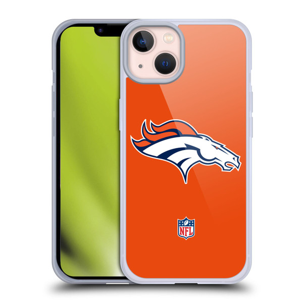 NFL Denver Broncos Logo Plain Soft Gel Case for Apple iPhone 13
