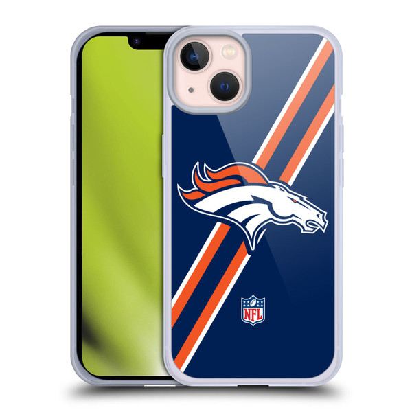 NFL Denver Broncos Logo Stripes Soft Gel Case for Apple iPhone 13