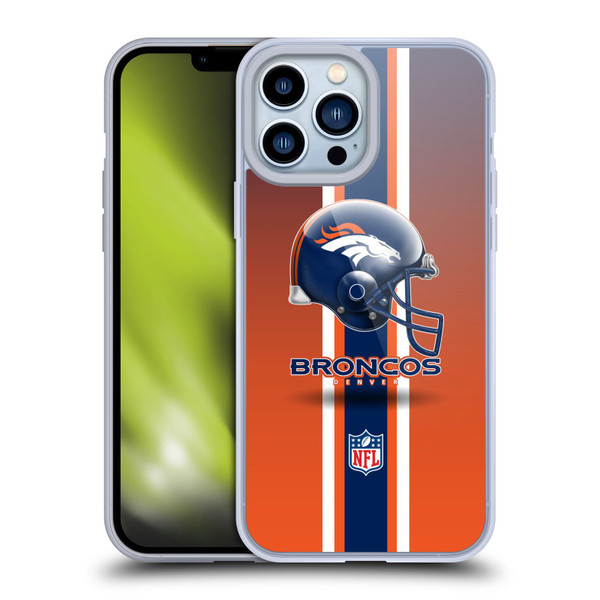 NFL Denver Broncos Logo Helmet Soft Gel Case for Apple iPhone 13 Pro Max