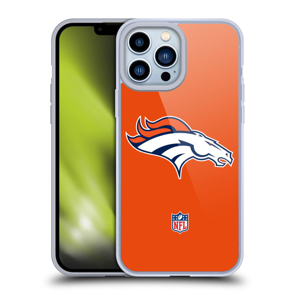 NFL Denver Broncos Logo Plain Soft Gel Case for Apple iPhone 13 Pro Max