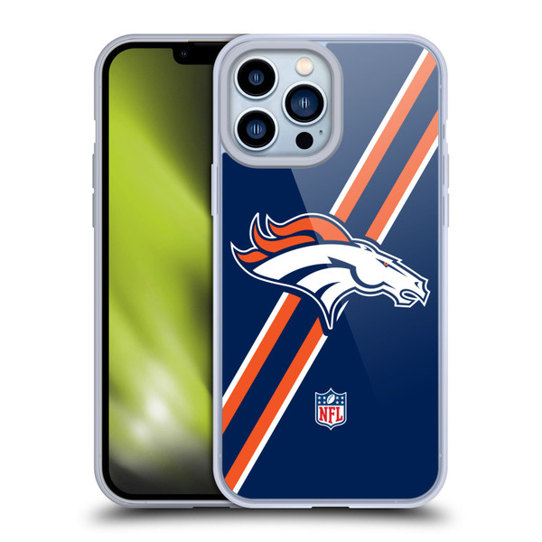 NFL Denver Broncos Logo Stripes Soft Gel Case for Apple iPhone 13 Pro Max
