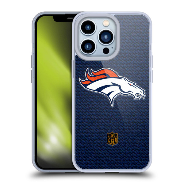 NFL Denver Broncos Logo Football Soft Gel Case for Apple iPhone 13 Pro