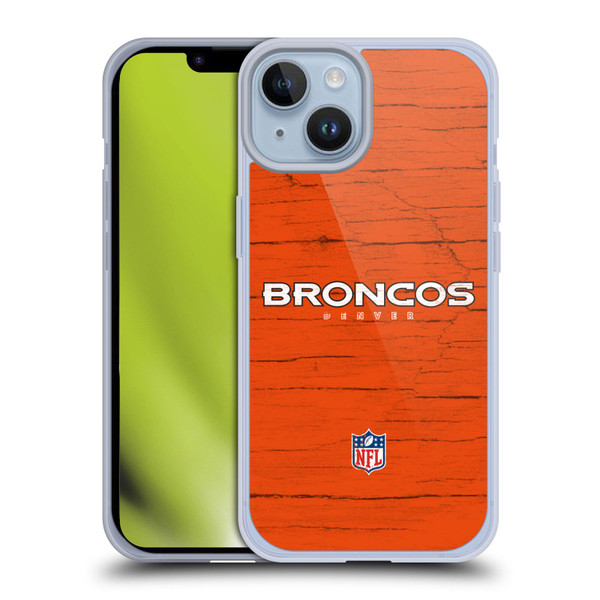 NFL Denver Broncos Logo Distressed Look Soft Gel Case for Apple iPhone 14
