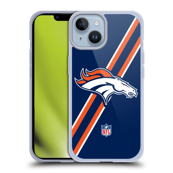 NFL Denver Broncos Logo Stripes Soft Gel Case for Apple iPhone 14