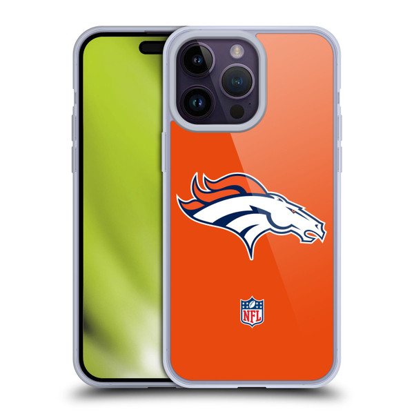 NFL Denver Broncos Logo Plain Soft Gel Case for Apple iPhone 14 Pro Max