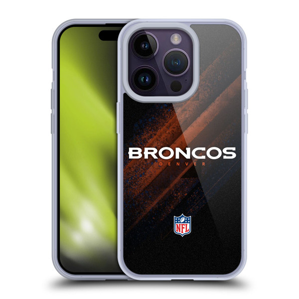 NFL Denver Broncos Logo Blur Soft Gel Case for Apple iPhone 14 Pro