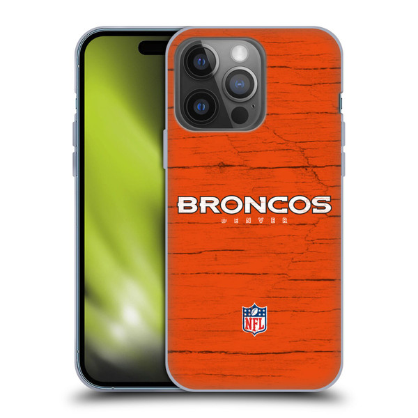 NFL Denver Broncos Logo Distressed Look Soft Gel Case for Apple iPhone 14 Pro