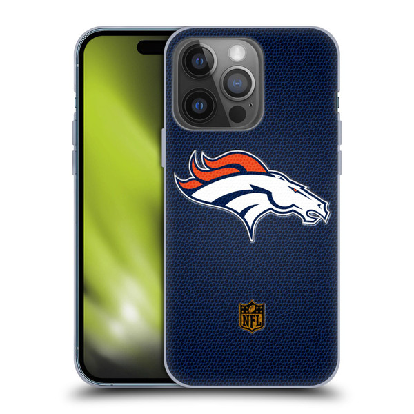 NFL Denver Broncos Logo Football Soft Gel Case for Apple iPhone 14 Pro