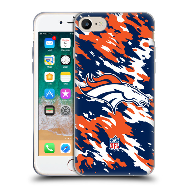 NFL Denver Broncos Logo Camou Soft Gel Case for Apple iPhone 7 / 8 / SE 2020 & 2022