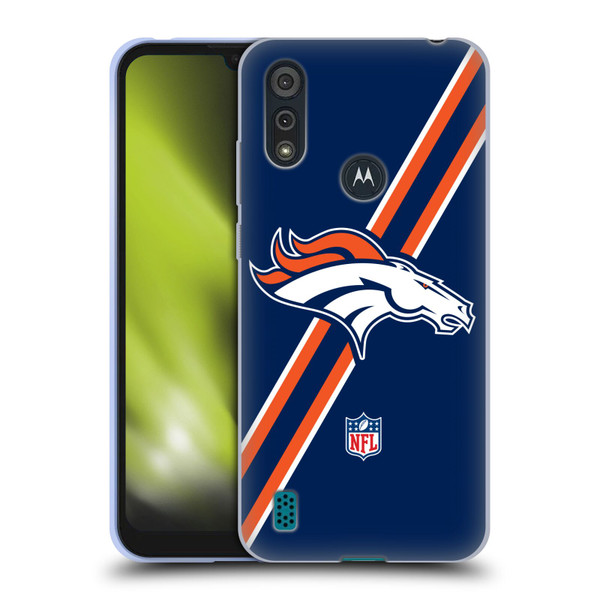 NFL Denver Broncos Logo Stripes Soft Gel Case for Motorola Moto E6s (2020)