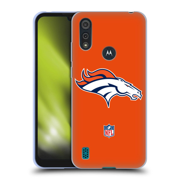 NFL Denver Broncos Logo Plain Soft Gel Case for Motorola Moto E6s (2020)