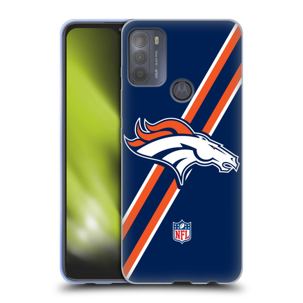 NFL Denver Broncos Logo Stripes Soft Gel Case for Motorola Moto G50