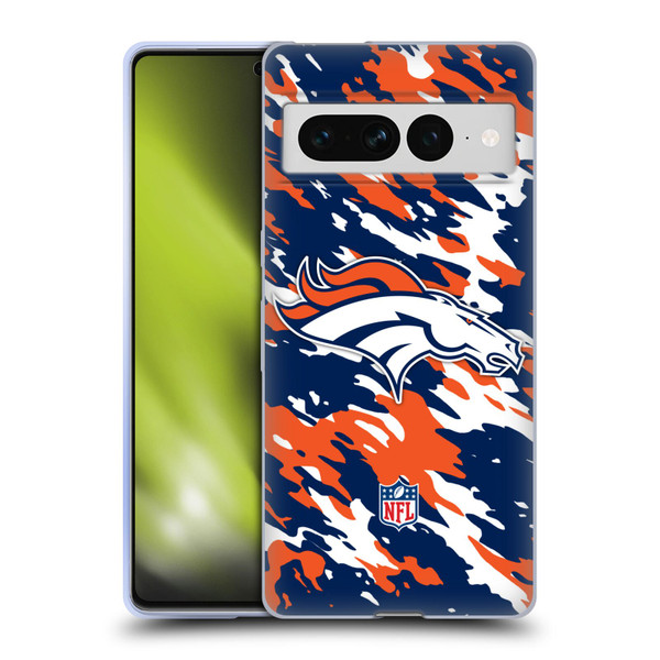 NFL Denver Broncos Logo Camou Soft Gel Case for Google Pixel 7 Pro