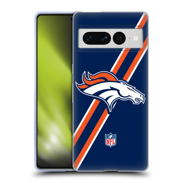 NFL Denver Broncos Logo Stripes Soft Gel Case for Google Pixel 7 Pro