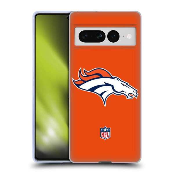NFL Denver Broncos Logo Plain Soft Gel Case for Google Pixel 7 Pro