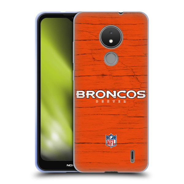 NFL Denver Broncos Logo Distressed Look Soft Gel Case for Nokia C21