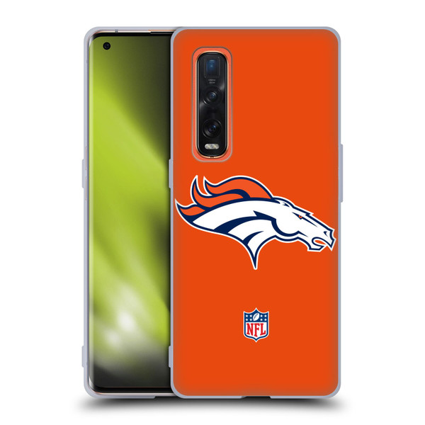 NFL Denver Broncos Logo Plain Soft Gel Case for OPPO Find X2 Pro 5G