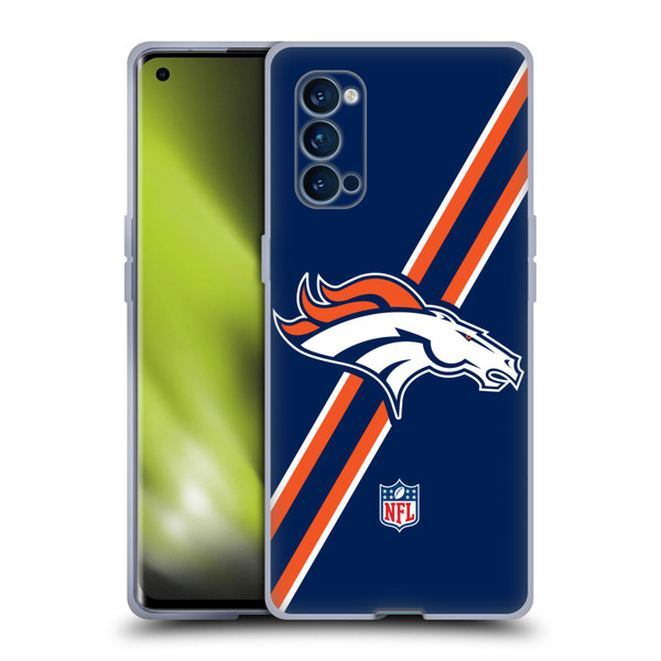 NFL Denver Broncos Logo Stripes Soft Gel Case for OPPO Reno 4 Pro 5G