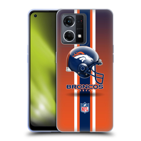 NFL Denver Broncos Logo Helmet Soft Gel Case for OPPO Reno8 4G