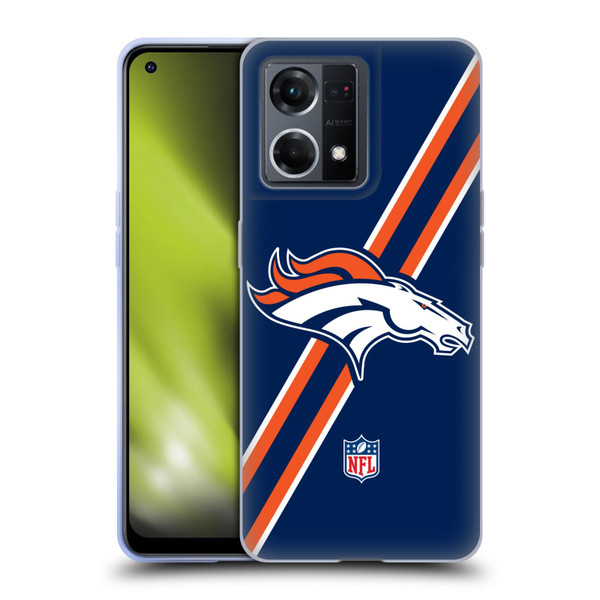 NFL Denver Broncos Logo Stripes Soft Gel Case for OPPO Reno8 4G