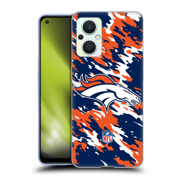 NFL Denver Broncos Logo Camou Soft Gel Case for OPPO Reno8 Lite