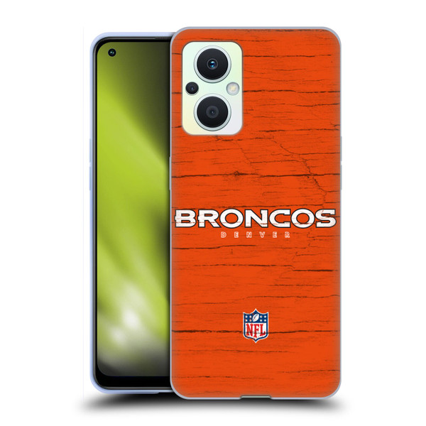NFL Denver Broncos Logo Distressed Look Soft Gel Case for OPPO Reno8 Lite