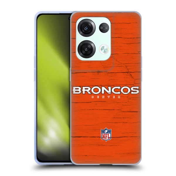 NFL Denver Broncos Logo Distressed Look Soft Gel Case for OPPO Reno8 Pro