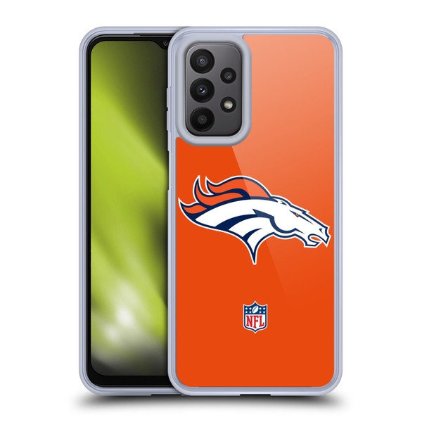 NFL Denver Broncos Logo Plain Soft Gel Case for Samsung Galaxy A23 / 5G (2022)