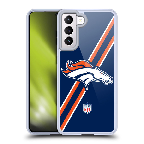 NFL Denver Broncos Logo Stripes Soft Gel Case for Samsung Galaxy S21 5G