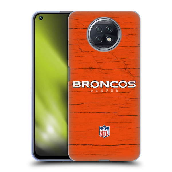 NFL Denver Broncos Logo Distressed Look Soft Gel Case for Xiaomi Redmi Note 9T 5G