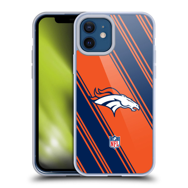 NFL Denver Broncos Artwork Stripes Soft Gel Case for Apple iPhone 12 / iPhone 12 Pro