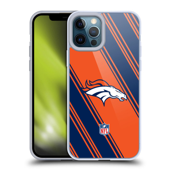 NFL Denver Broncos Artwork Stripes Soft Gel Case for Apple iPhone 12 Pro Max