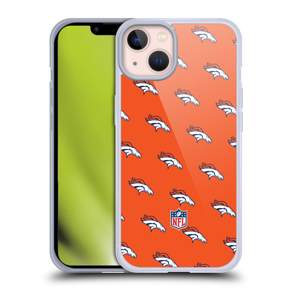 NFL Denver Broncos Artwork Patterns Soft Gel Case for Apple iPhone 13