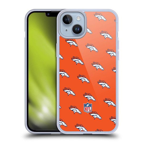 NFL Denver Broncos Artwork Patterns Soft Gel Case for Apple iPhone 14 Plus