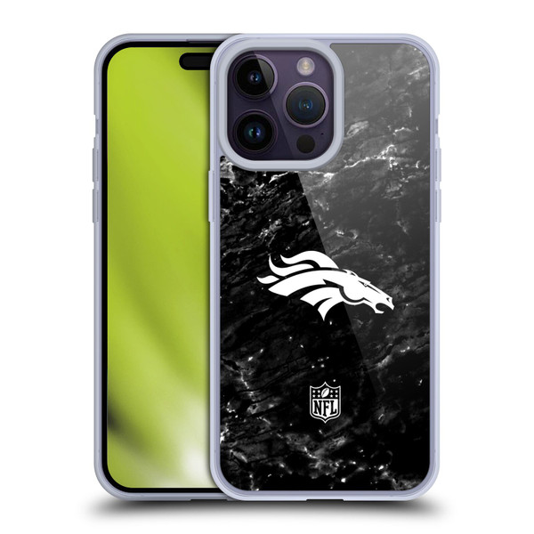 NFL Denver Broncos Artwork Marble Soft Gel Case for Apple iPhone 14 Pro Max
