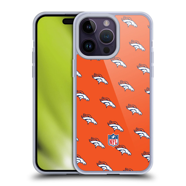 NFL Denver Broncos Artwork Patterns Soft Gel Case for Apple iPhone 14 Pro Max