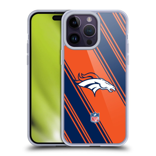 NFL Denver Broncos Artwork Stripes Soft Gel Case for Apple iPhone 14 Pro Max