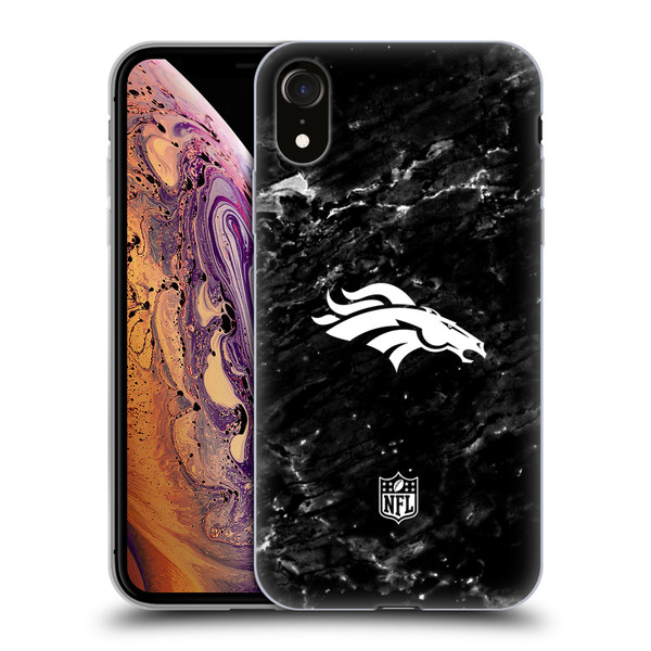 NFL Denver Broncos Artwork Marble Soft Gel Case for Apple iPhone XR
