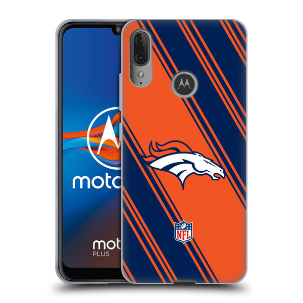 NFL Denver Broncos Artwork Stripes Soft Gel Case for Motorola Moto E6 Plus