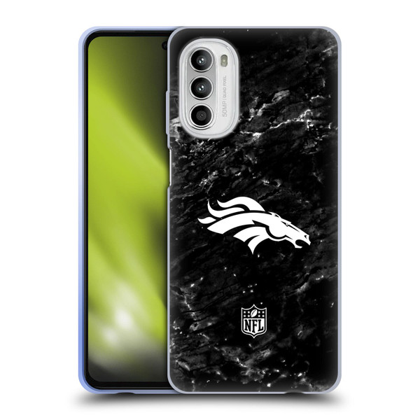 NFL Denver Broncos Artwork Marble Soft Gel Case for Motorola Moto G52