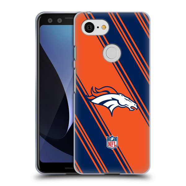 NFL Denver Broncos Artwork Stripes Soft Gel Case for Google Pixel 3