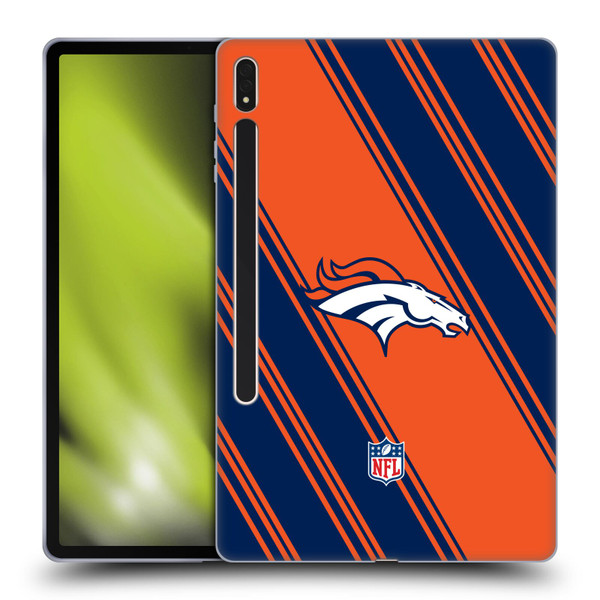 NFL Denver Broncos Artwork Stripes Soft Gel Case for Samsung Galaxy Tab S8 Plus