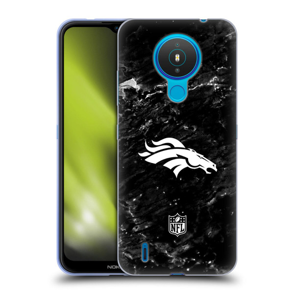 NFL Denver Broncos Artwork Marble Soft Gel Case for Nokia 1.4