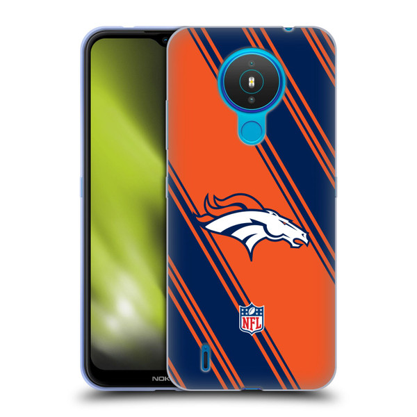 NFL Denver Broncos Artwork Stripes Soft Gel Case for Nokia 1.4