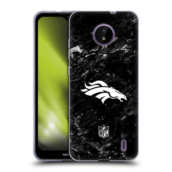 NFL Denver Broncos Artwork Marble Soft Gel Case for Nokia C10 / C20