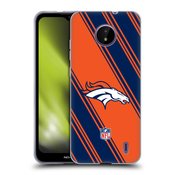 NFL Denver Broncos Artwork Stripes Soft Gel Case for Nokia C10 / C20
