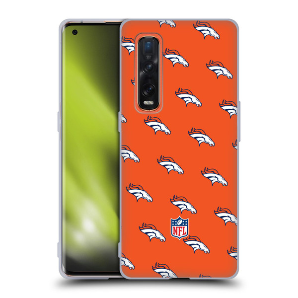 NFL Denver Broncos Artwork Patterns Soft Gel Case for OPPO Find X2 Pro 5G