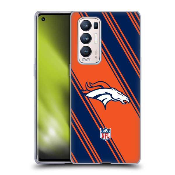 NFL Denver Broncos Artwork Stripes Soft Gel Case for OPPO Find X3 Neo / Reno5 Pro+ 5G